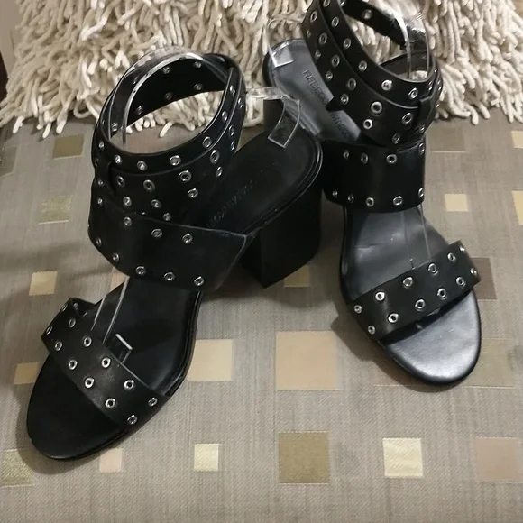 Rebecca Minkoff Black Leather Sandals - Picture 3 of 12
